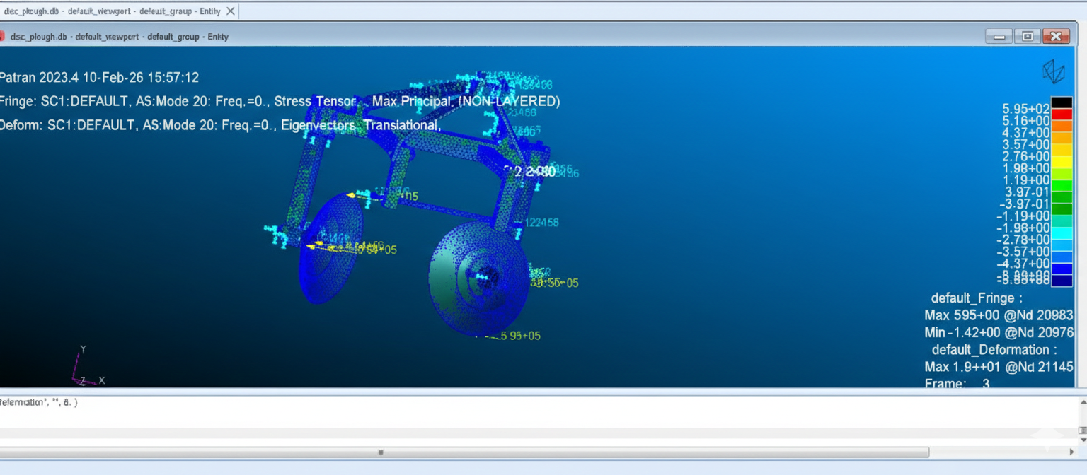 Structural Analysis of Disc Plough using MSC Patran & MSC Nastran