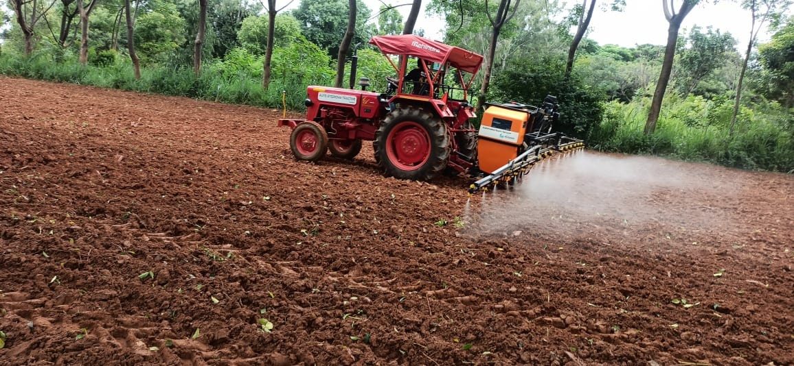 Automated Boom Sprayer Revolutionizes Crop Protection in Ragi, Cowpea and Maize Fields